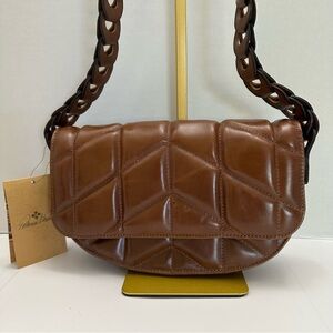 Vernita by Patricia Nash – Luxe Quilted Shoulder Bag in Rich Cognac with Leather